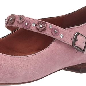 Coach Womens Mary Jane With Tea Rose Shoes Size 10 B Dusty Pink Floral